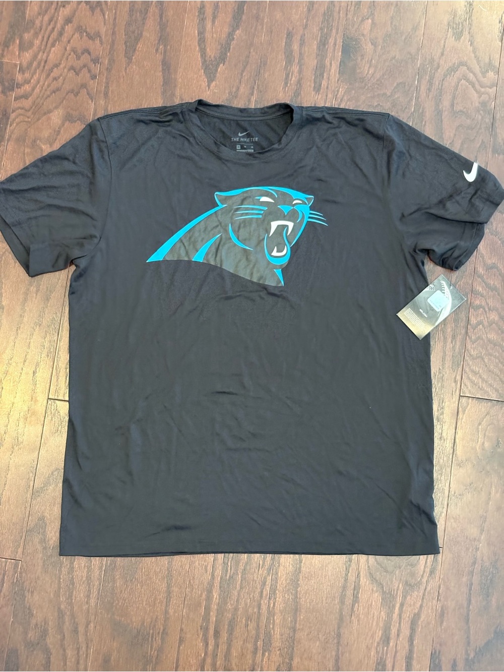 NEW Carolina Panthers NFL Nike Black Primetime Logo Essential Shirt Size XL NWT